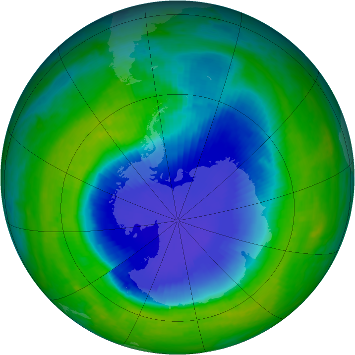 Antarctic ozone map for 23 November 1999
